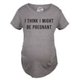 thumbnail image 1 of Maternity I Think I Might Be Pregnant T Shirt Funny Sarcastic Preggers Tee for Mother, 1 of 6