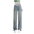 thumbnail image 1 of Maternity Jeans Over Belly, Breathable Straight Leg Denim Pants Women's Casual Pregnancy Trousers Belly Support Loose Pants Boyfriend Pregnant Stretchy Joggers with Pockets Lounge Trousers, 1 of 5