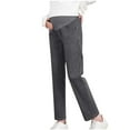 thumbnail image 1 of Maternity Jeans Over Bump, Pant Leg Split Pregnancy Pants Stretchy Adjustable Waist Denim Trousers Loose Lounge Pants with Pockets Straight Leg Jeggings Comfortable Jeans Stretchy Activewear, 1 of 4