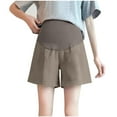 thumbnail image 1 of Pregnancy Clothes Women Over The Belly High Waist Lightweight Maternity Shorts Casual Maternity Summer Clothes Khaki XL, 1 of 5