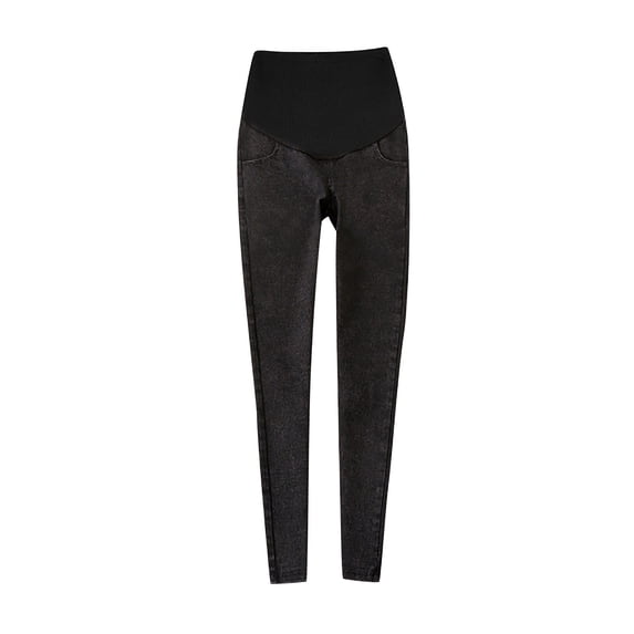 Maternity Jeans for Women, Straight Leg Trousers Pregnancy Over Bump Denim Pants Womens Stretchy Adjustable Waist Jeans Maternity Clothes Jeggings with Pockets Loose Lounge Trousers