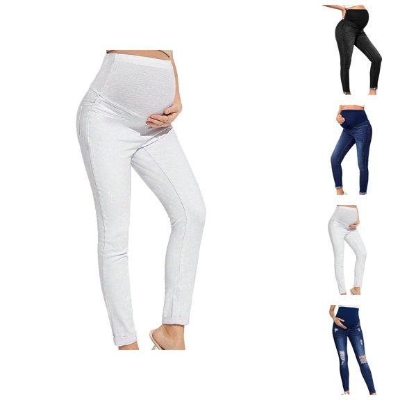 Maternity Jeggings for Women 2025 High Waisted Pull On Stretchy Skinny Jean Leggings Womens Jeans Trousers
