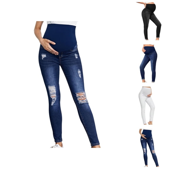 Maternity Jeggings for Women 2025 High Waisted Pull On Stretchy Skinny Jean Leggings Womens Jeans Trousers