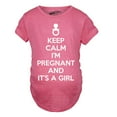 thumbnail image 1 of Maternity Keep Calm I'm Pregnant and It's a Girl Funny Pregnancy Tee, 1 of 6