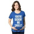 thumbnail image 1 of Maternity Kicking Me Smalls Funny T shirt Pregnancy Announcement Novelty Tee, 1 of 9