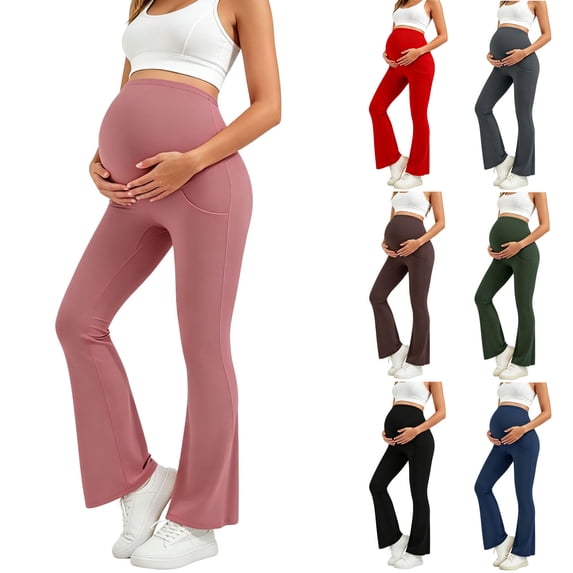 Maternity Leggings Buttery Soft Pants for Yoga, Lounge Pregnant Women Elastic Waist for Breathability Leisure Sports Yoga Long Leggings Full Length Pants Dark Gray L