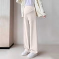 thumbnail image 1 of Maternity Leggings Over Bump,Women's Maternity Pants Pregnancy Yoga Pants Buttery Soft Petite Flare Beige L, 1 of 5