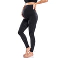 thumbnail image 1 of Maternity Leggings Over The Belly Seamless Stretch Pregnancy Yoga Pants High Waist Comfortable Bump Support Tights, 1 of 5