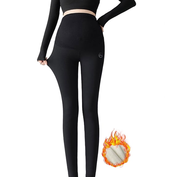 Maternity Leggings for Women Winter Velvet Pants, Thick Maternity Workout Leggings Soft Stretchy Pregnancy Leggings Over The Belly, Pregnant Gifts for Mum To Be