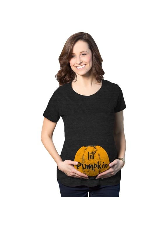 Maternity Lil Pumpkin Pregnancy Fall Baby Halloween Cute T-Shirt