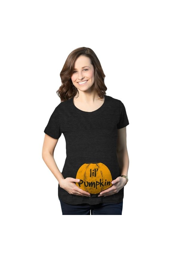 Maternity Lil Pumpkin Pregnancy Fall Baby Halloween Cute T-Shirt