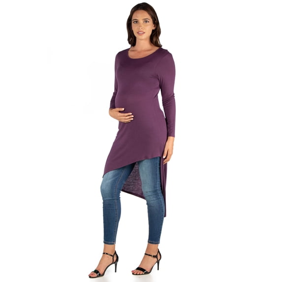 Maternity Long Sleeve Asymmetrical Tunic Top