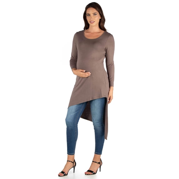Maternity Long Sleeve Asymmetrical Tunic Top