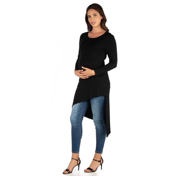 Maternity Long Sleeve Asymmetrical Tunic Top
