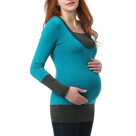 Maternity Long Sleeve Hooded Active Workout Top