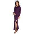 thumbnail image 1 of Maternity Long Sleeve Side Slit Fitted Maxi Dress, 1 of 5