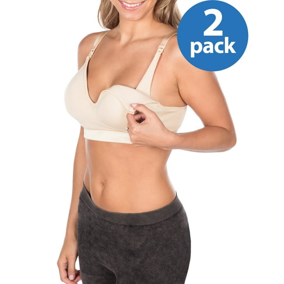 Maternity Loving Moments by Leading Lady 2 Pack Deluxe Seamless Wirefree Nursing Bra, Style L3012