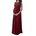 thumbnail image 1 of Maternity Maxi Dress Pregnant Women Lace Long Maxi Dress Maternity Gown Photography Props Clothes(Wine Red,XL), 1 of 7