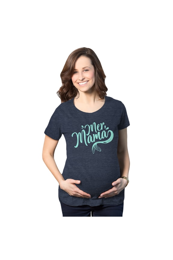 Maternity MerMama T Shirt Funny Mothers Day Mermaid Pregnancy Tee