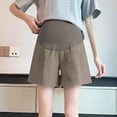 thumbnail image 1 of Maternity Modal Shorts for Women Over the Belly Summer Pregnancy Adjustable Waist Comfy Loose Suits Shorts Khaki S, 1 of 5