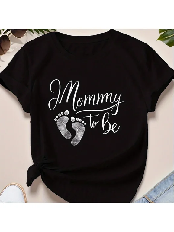 Maternity Mommy to Be Graphic T-Shirt - Comfortable Short Sleeve Expecting Mother Announcement Top, Casual Pregnancy Fashion Tee for Women