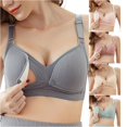 thumbnail image 1 of Maternity Nursing Bra Seamless Comfort Wireless Front Closure Plus Size Support For Breastfeeding Casual Holiday Wear, 38, Grey, 1 of 4