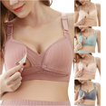 thumbnail image 1 of Maternity Nursing Bra Seamless Comfort Wireless Front Closure Plus Size Support For Breastfeeding Casual Holiday Wear, 40, Watermelon Red, 1 of 4