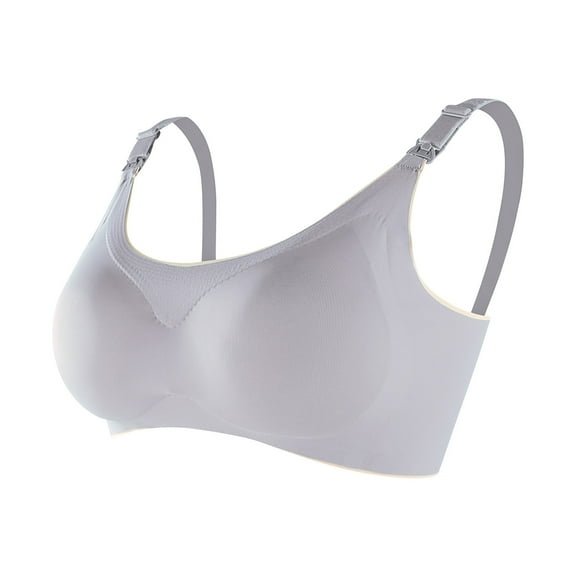 Maternity Nursing Bra For Women Ladies Traceless Comfortable Ice Silk Breathable No Steel Ring Front Buckle Breastfeeding Bra Woman Underwear Nursing Bra For Sleeping