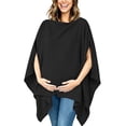 thumbnail image 1 of Maternity Nursing Cover For Breastfeeding, Solid Color Multi-Use Scarf & Car Seat Canopy, Versatile Baby Shower Gift For New Moms, Soft Breathable Fabric Black Free Size, 1 of 6