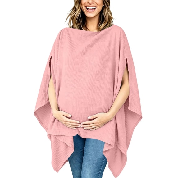 Maternity Nursing Cover For Breastfeeding, Solid Color Multi-Use Scarf & Car Seat Canopy, Versatile Baby Shower Gift For New Moms, Soft Breathable Fabric Pink Free Size