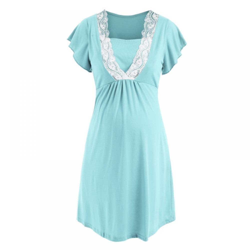 Maternity Nursing Nightgown Pregnancy Lace Maternity Sleepwear