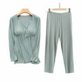 thumbnail image 1 of Maternity Nursing Pajamas Set Postpartum Breastfeeding Long Sleeve Shirts, 2 PCS Pregnancy Blouse & Pants Pjs Green M, 1 of 3