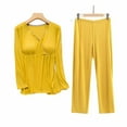 thumbnail image 1 of Maternity Nursing Pajamas Set Postpartum Breastfeeding Long Sleeve Shirts, 2 PCS Pregnancy Blouse & Pants Pjs Yellow XXL, 1 of 3