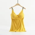 thumbnail image 1 of Maternity Nursing Tank Tops Built in Bra for Breastfeeding Basic Camisole Yellow M, 1 of 3