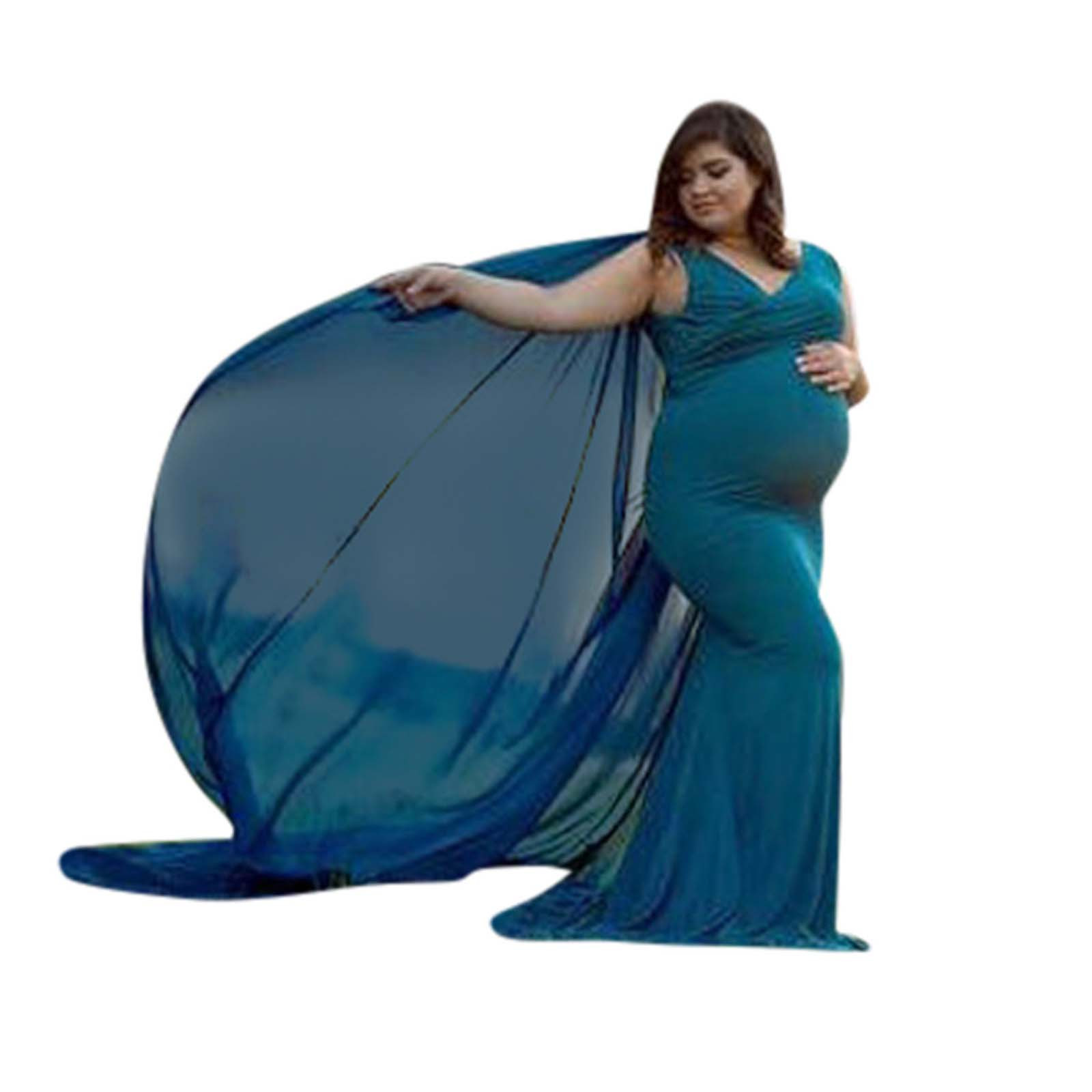 Maternity Off Shoulder Ruffle Sleeve Lace Women's Gown Maxi Photography