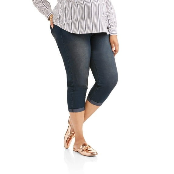 Maternity Oh! Mamma Jeans with Full Panel and Rolled Cuff (Available in Plus Sizes)