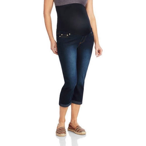 Maternity Oh! Mamma Jeans with Full Panel and Rolled Cuff (Available in Plus Sizes)