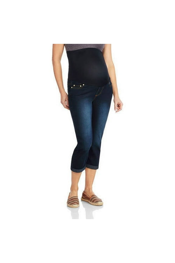 Maternity Oh! Mamma Jeans with Full Panel and Rolled Cuff (Available in Plus Sizes)
