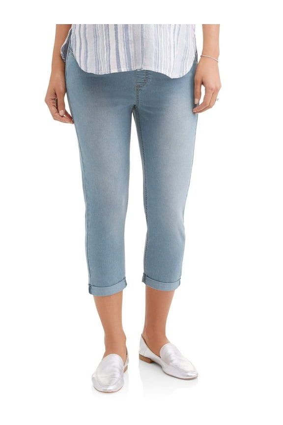 Maternity Oh! Mamma Jeans with Full Panel and Rolled Cuff (Available in Plus Sizes)