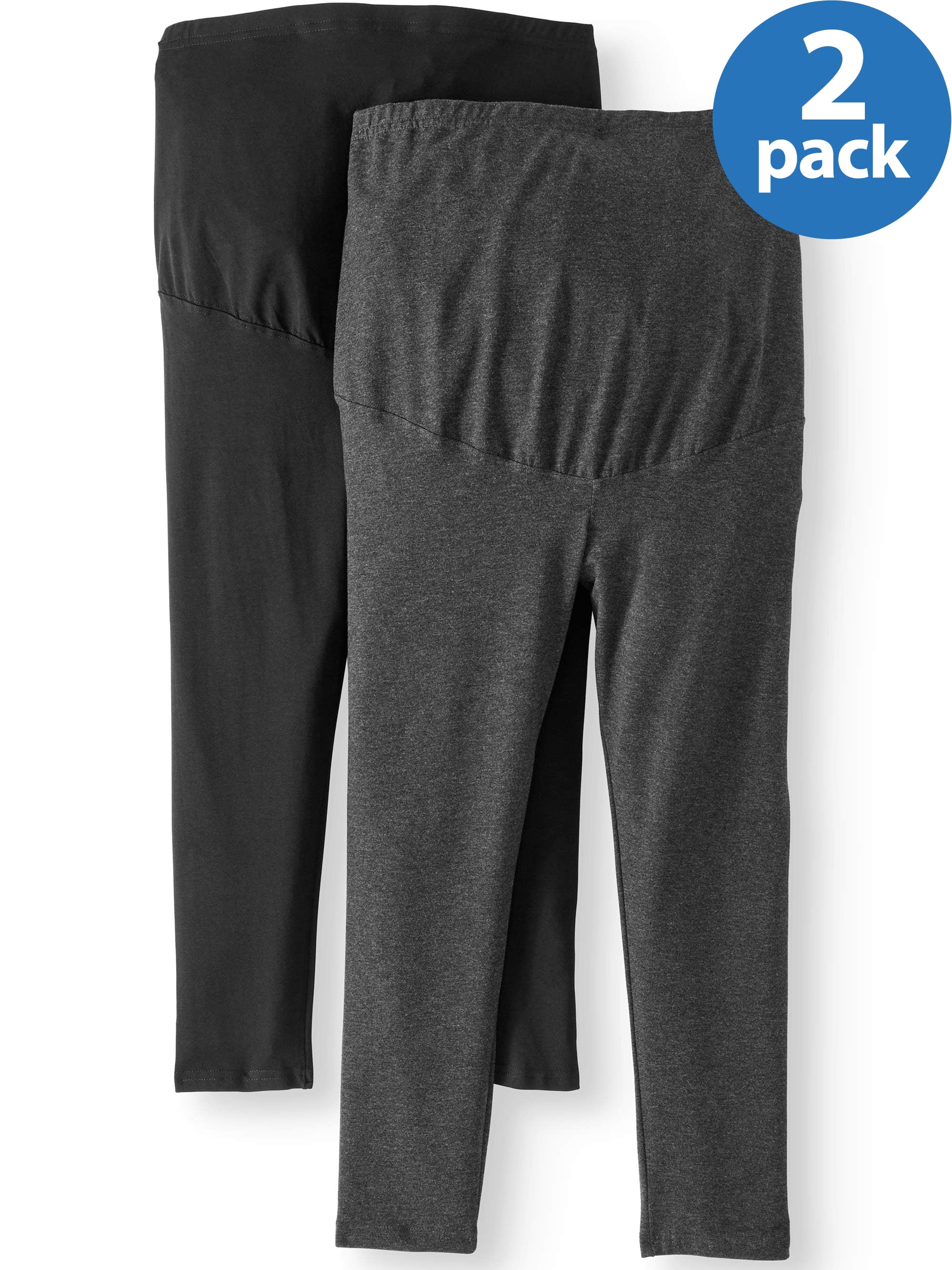 Maternity Oh! Mamma Legging Capris with Full Panel, 2-Pack