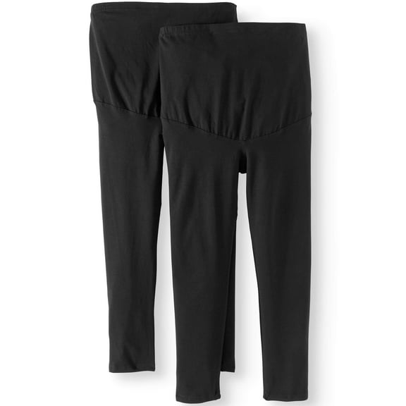Maternity Oh! Mamma Legging Capris with Full Panel, 2-Pack