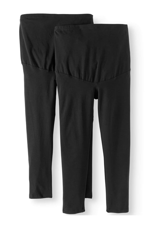 Maternity Oh! Mamma Legging Capris with Full Panel, 2-Pack