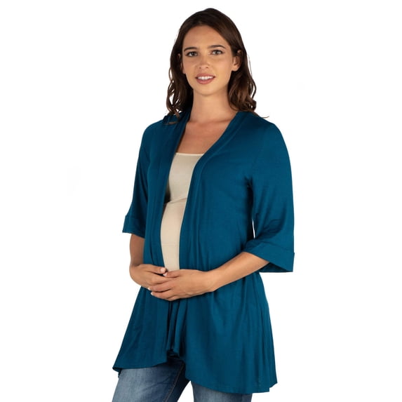 Maternity Open Front Elbow Sleeve Cardigan