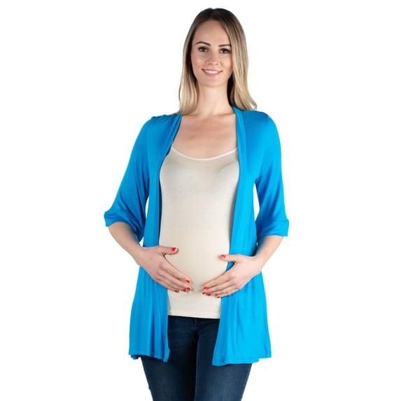 Maternity Open Front Elbow Sleeve Cardigan