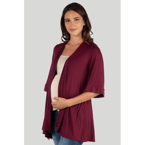 Maternity Open Front Elbow Sleeve Cardigan