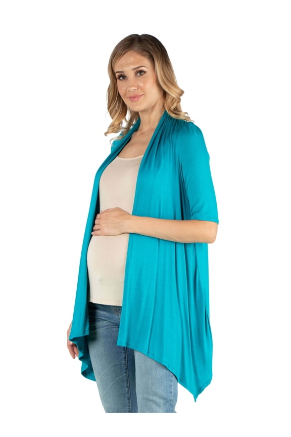 Maternity Open Front Elbow Sleeve Cardigan