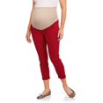 thumbnail image 1 of Maternity Over Belly Stretch Twill 5 Pocket Skinny Capri Embellished Back Pocket, 1 of 3