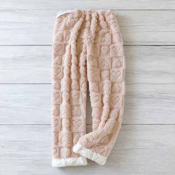 Maternity Pajama Pants Plush Fleece Adjustable Belly Elastic Waist Sleepwear Winter Thickned Thermal Cozy Pregnancy Fuzzy Lounge Pants