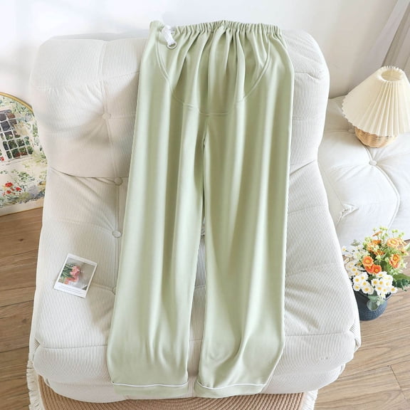 Maternity Pajama Pants Plush Fleece Adjustable Belly Elastic Waist Sleepwear Winter Thickned Thermal Cozy Pregnancy Fuzzy Lounge Pants