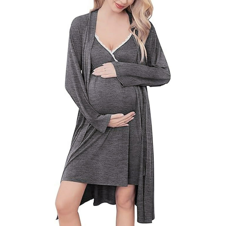 Nursing pajamas with robe 2025